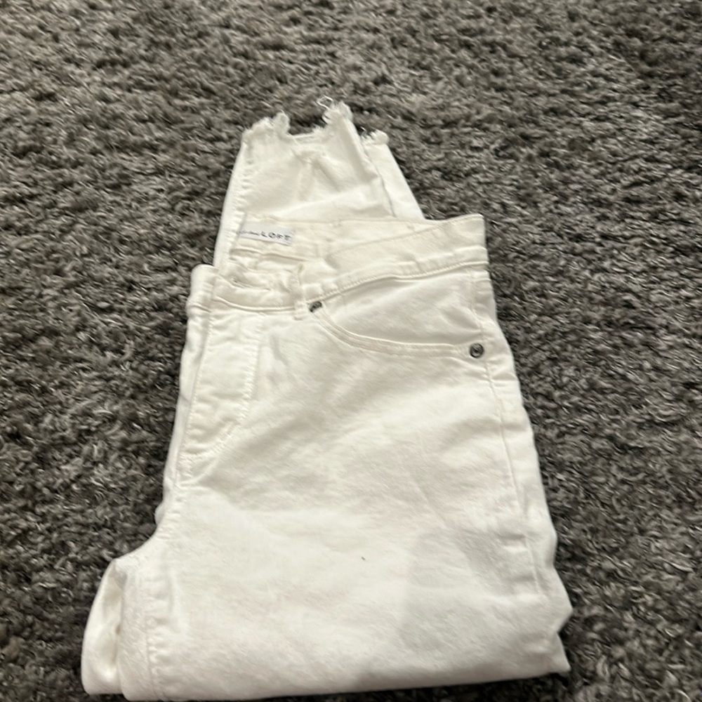 White loft petite jeans freed bottom size 6 petite